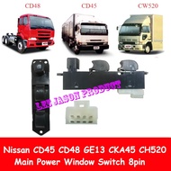 NISSAN CD45 CD48 GE13 CKA45 CH520 LORRY TRUCK 8PIN MAIN POWER WINDOW SWITCH