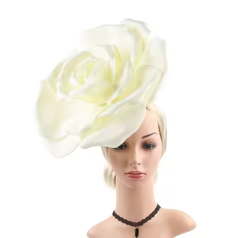 Exaggerated Rose Flowers Fascinator Hat Wedding Bridal Tea Party Cocktail Jockey Club Mardi Gras Hea