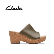 Clarks Giselle Orchid Olive Leather Womens Shoes