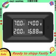 DC Voltmeter Ammeter Digital Voltage Current Meter LCD 4 in 1 Power Energy DC 70V Max 20A