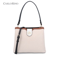 Carlo Rino Beige Divergent Shoulder Bag