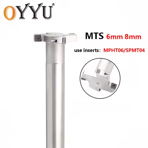 OYYU MTS T-slot Milling Cutter Holder 6mm 8mm 25-H06-C16-120L-4T Three Side Grooving Tool End Mill S