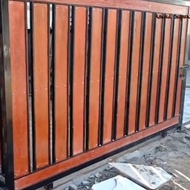 pagar besi motif kayu grc pagar rumah woodplank minimalis