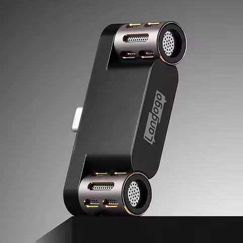 Langogo Mini Voice Microphone Portable Audio Video Recording Mini Mic for iPhone Android Live Broadc
