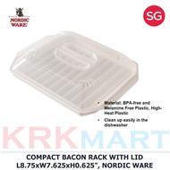 NORDIC WARE COMPACT BACON RACK WITH LID L8.75xW7.625xH0.625"
