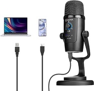 BOYA BY-PM500 USB Condenser Microphone - Studio-Quality Recording, Podcasting, Heart &amp; Omni Pickup Modes, 24bit/48kHz Resolution, Real-Time Monitoring, and Adjustable Stand for Pro Audio Experience