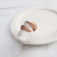 【手工客製銀飾】自由 | 羽毛 手工純銀玫瑰金戒指 | 大員囡仔