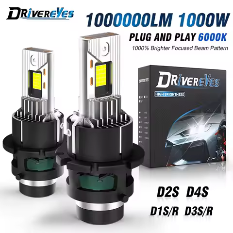 2PCS D2S D4S D2R LED Headlight HID D1S D3S D8S LED Headlamp Bulbs 1000000LM Xenon Car Lights Turbo L