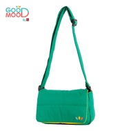 Good Mood by bsc กระเป๋า 2in1 สะพายข้าง+คาดอก สกรีน โลโก้ GOOD MOOD สีเขียว สำหรับเด็กอายุ 3-8 ปี ผ้