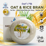 Sabun Susu Kambing Saanen | Goat's milk Oat & rice bran cream bar with brown sugar body scrub soap