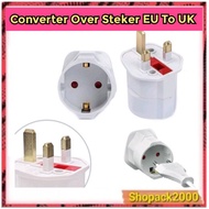 EU To UK Converter / Over Plug Converter 2 To 3 Pin / Eu 2 Pin Plug Converter Adapter