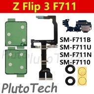 Z Flip 3 F711 Main Board LCD Display with Spin Axis Flex Cable Charging Port Compatible F711B F711U 