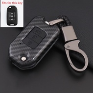 2019 Anti-fall Carbon Fiber Silicone Car Key Cover Case For Honda Fit Xrv Vezel City Jazz Civic Hrv Civic Crider Crv Folding New