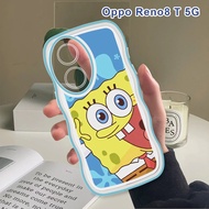 For OPPO Reno8 T 5G Reno 8T Fashion Soft Wavy Phone Case Creative Laughing SpongeBob Cartoon Shockproof Casing Full Cover Camera Protection Cases