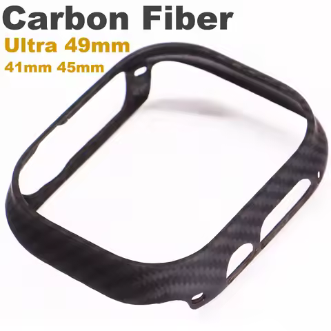 Genuine Carbon Fiber ShockProof Slim Case Bumper For Apple Watch S9 S8 S7 Series 45mm Watch Cover