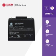 SUNNY เเบตเตอรี่เเห้ง SLA 12V 15Ah รุ่น SN15-12 Battery Sealed Lead Acid เหมาะสำหรับไฟสำรองฉุกเฉิน/U