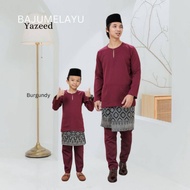 (Raya 2025) Baju Melayu Teluk Belanga | Baju Melayu Leher Johor | Baju Melayu Burgundy Sedondon Bapa