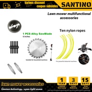 SANTINO Mesin Rumput Alat Ganti Lawn Mower Spare Parts Rechargeable Grass Trimmer Metal/Plastic Grass Cutter Blades
