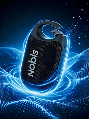 Portable Bluetooth Speaker NOBIS Clip N1, 24H Playtime, IP68 Dust/Waterproof, BT 5.3, App EQ Adjustm