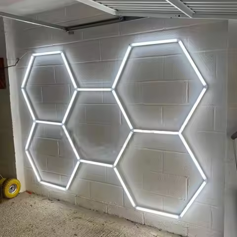 Hexagon LED Light for Garage Ceiling Auto Car Body Repair Workshop Barbershop Hair Salon Gym - Custo
