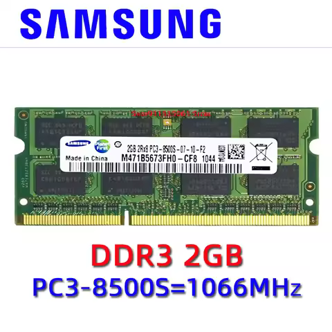 Samsung chipset Laptop Notebook RAM 2GB DDR3 PC3 8500 10600 12800 1066MHz 1333MHz 1600MHz