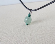 純銀*本命年【六字大明咒】冰晴翡翠韓國蠟線項鍊NA01招財、開運