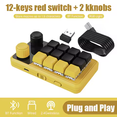 Programming Macro Custom Knob Keyboard RGB 3 Key Copy Paste Mini Button Photoshop Gaming Keypad Mech