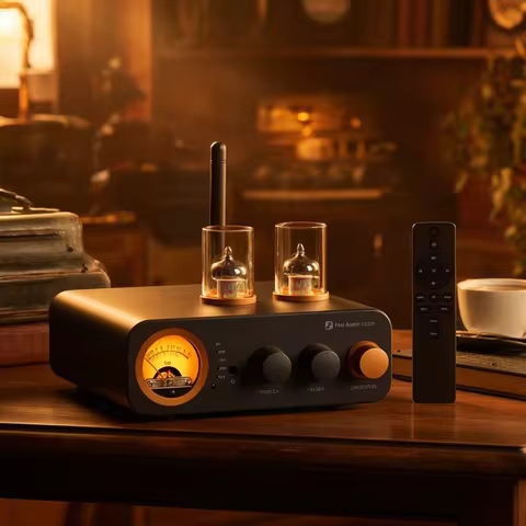 Fosi Audio MC331 2.0 Channel Bluetooth Stereo Integrated Tube Amplifier, Mini All-in-One DAC Audio P