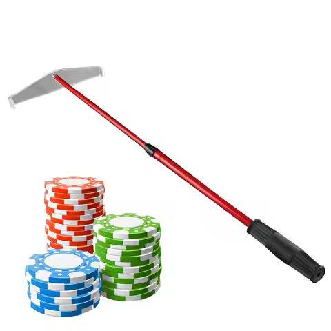 Poker Chip Push Retractable Chip Stick Pusher Poker Chip Collector Rake Metal Casino Supplies Chips 