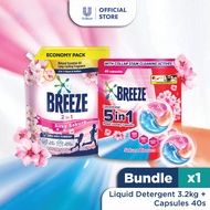 Breeze 3.2kg Liquid Refill + 40 pcs Capsule Detergent Bundle