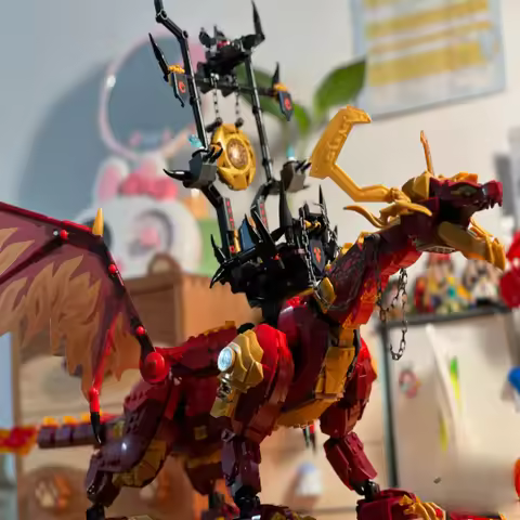 MOC Phantom Series Building Blocks 71822 Mighty Source Dragon Flame Dragon Seat Children's Toys For
