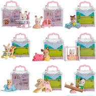 【Total 10 types★Sylvanian Families】〈Baby House Series〉Japan Baby chocolat rabbit Baby Chair, piano, Baby squirrel Walnut Squirrel, Miruku rabbit baby stroller, Baby deer train, Baby silk cat swing, Baby bear wooden horse, Baby Labrador slide,seesaw,cradle