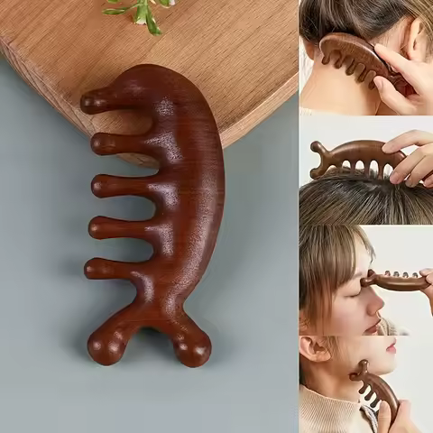Gua Sha Massage Comb - Large-Toothed Facial Massager for Head Face Scalp and Full Body - Gua Sha Rel