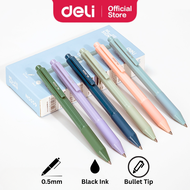 Deli Nusign Gel Pen 0.5mm Retractable Quick-Drying Smooth Writing Refillable Pen (12pcs)
