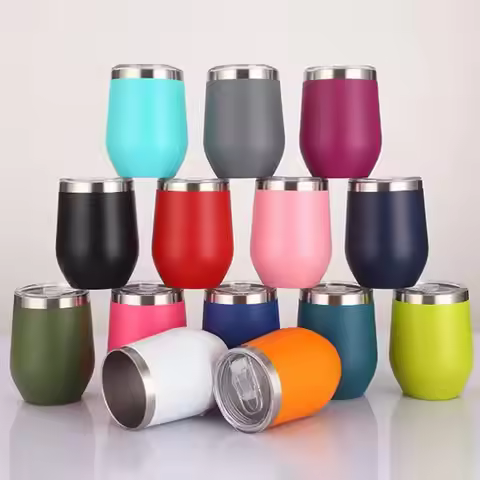Œ1Pcs Cold Or Hot Stainless Steel Thermal Cup 360mL With Transparent Lid U-shaped Vacuum Egg Shell C