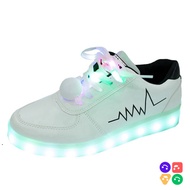 LED Light Dress 11 Modes LED Light Black White 7 Colors LED Light Shoes for Men/Women