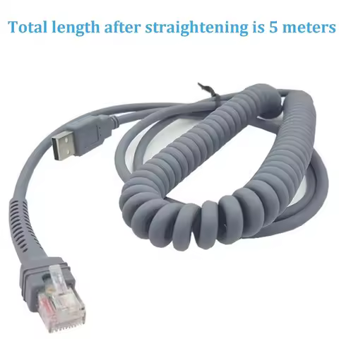 USB Cable for Symbol Zebra Motorola Barcode Scanner, USB to RJ45 Cable, CBA-U01-S07ZAR LS2208-SR DS2