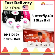 Butterfly DHS D40+  3 Star Ping Pong Ball ITTF Verified 40+ Bola Ping Pong Table Tennis (ready stock