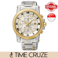 [Time Cruze] Seiko SNAF32 Premier Chronograph Alarm Quartz Stainless Steel White Dial Men Watch SNAF