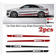 2pcs Car Side Body door 5 bar Vinyl Decal Sticker lining Stripe kereta racing sport skirt perodua pr