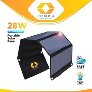 Orbitals 9 28W Portable Solar Panel Can Charger (5V/3A) SunPower Solar Panel for Camping