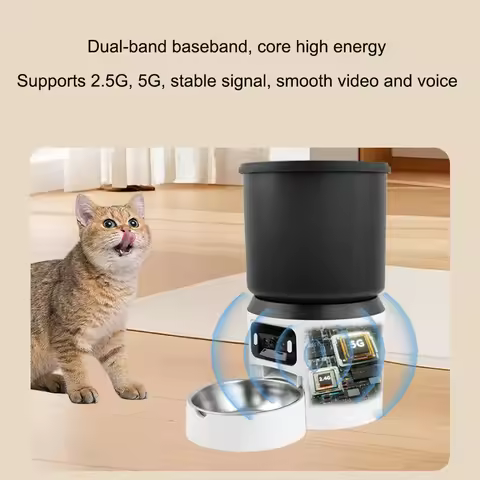 4L bidirectional sound cat feeder with high-definition camera, capable of timed and quantitative fee