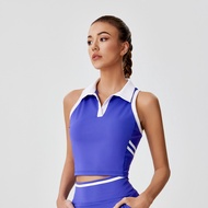 Jaga Linda 2025เดรสกีฬาเทนนิสของผู้หญิงมีปกเสื้อกระโปรงเสื้อกั๊กแขนกุดวิ่งแบบบางระบายอากาศได้ดีฤดูร้