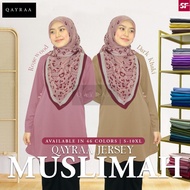 QAYRAA PRT 7 (2XL-7XL)Jersi Muslimah Microfiber Jersey Muslimah Plain / Baju Sukan Muslimah