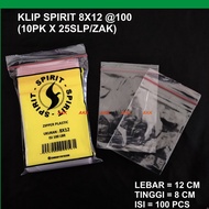 Spirit 8x12 Zipper Plastic Clips, 100 Pcs