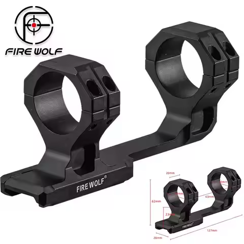 FIRE WOLF Montura de Visor de 30 mm de Altura, de una Sola Pieza, Base de Aluminio 7075, Soporte Can