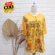 Apransco.id: 3/4 sleeve button patch t-shirt (random motif)