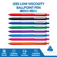 iZee Low Viscosity Ballpoint Pen 0.7mm Pentel Black Blue Red Pink Violet Green With Metal Clip Smoot