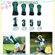 UPSTOPAO Golf Club Head, PU Leather Portable Golf Club Cover,  Multifunctional 1 3 5 U Embroidered H