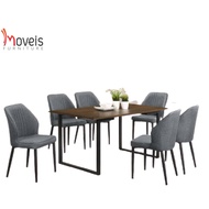 LANZO DINING SET #READY STOCK #MODERN DESIGN #SCANDINAVIAN DINING SET #6 SEATER